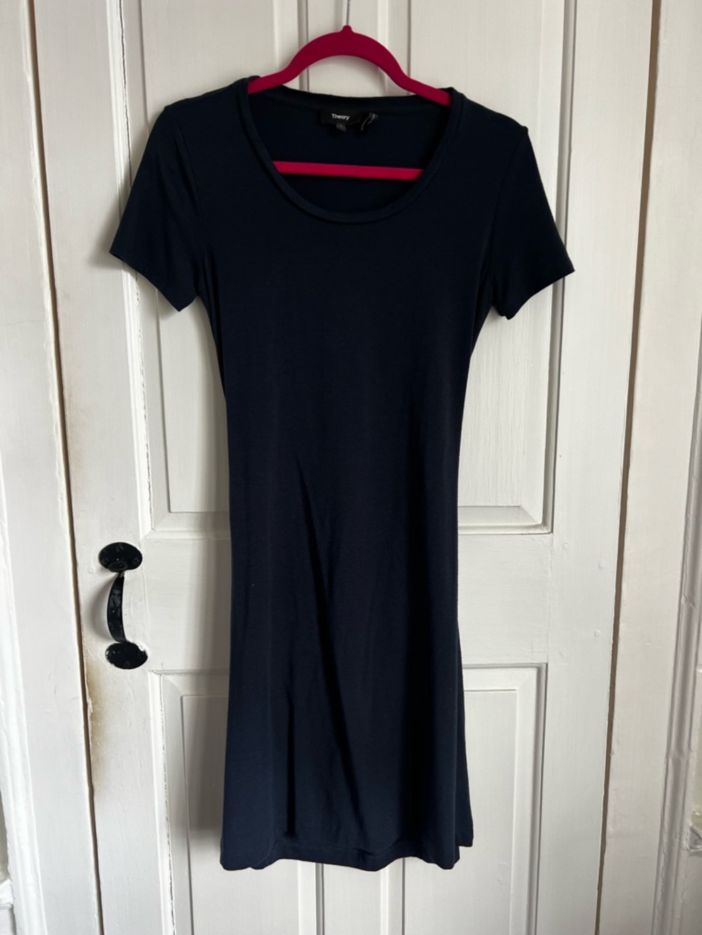 Theory Navy Scoop Neck Short Sleeve Dress